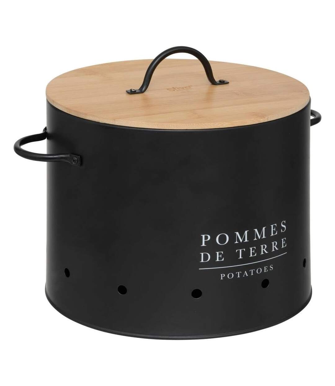 Lot de 3 Boites en Métal Black Bambou 28cm Noir-2