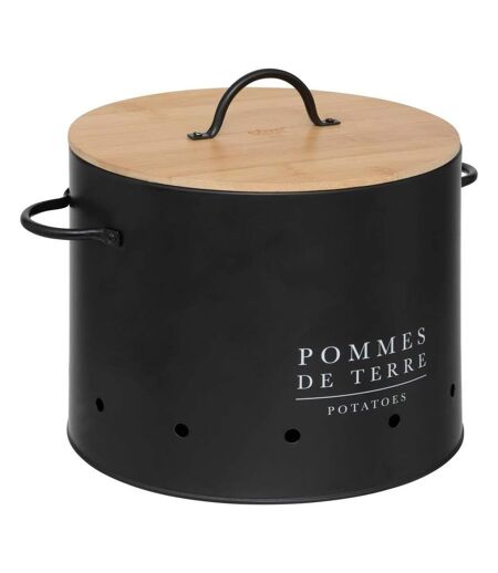 Lot de 3 Boites en Métal Black Bambou 28cm Noir