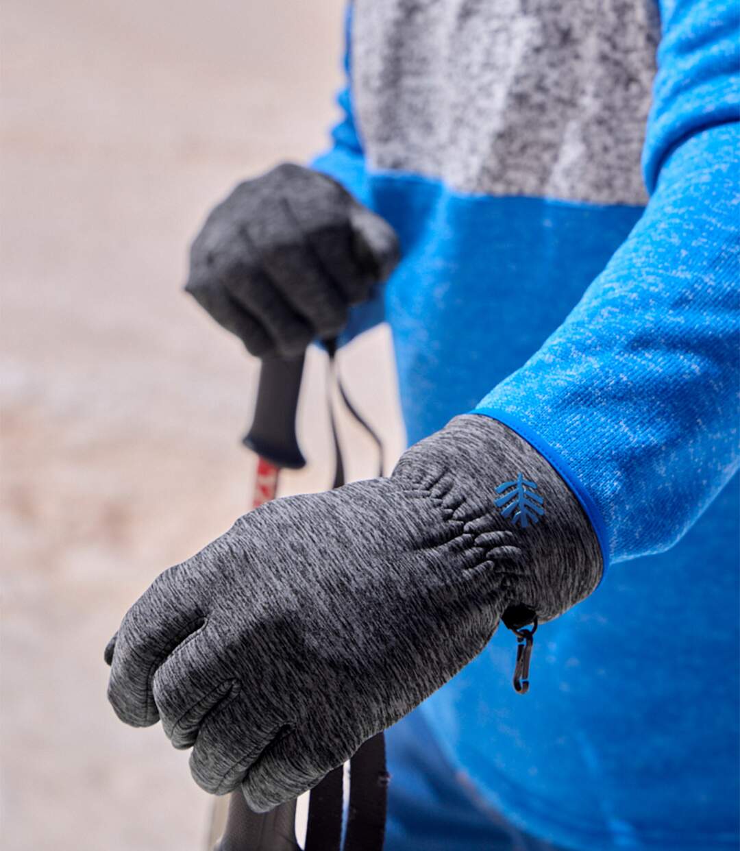 Gants tactiles en polaire homme - gris