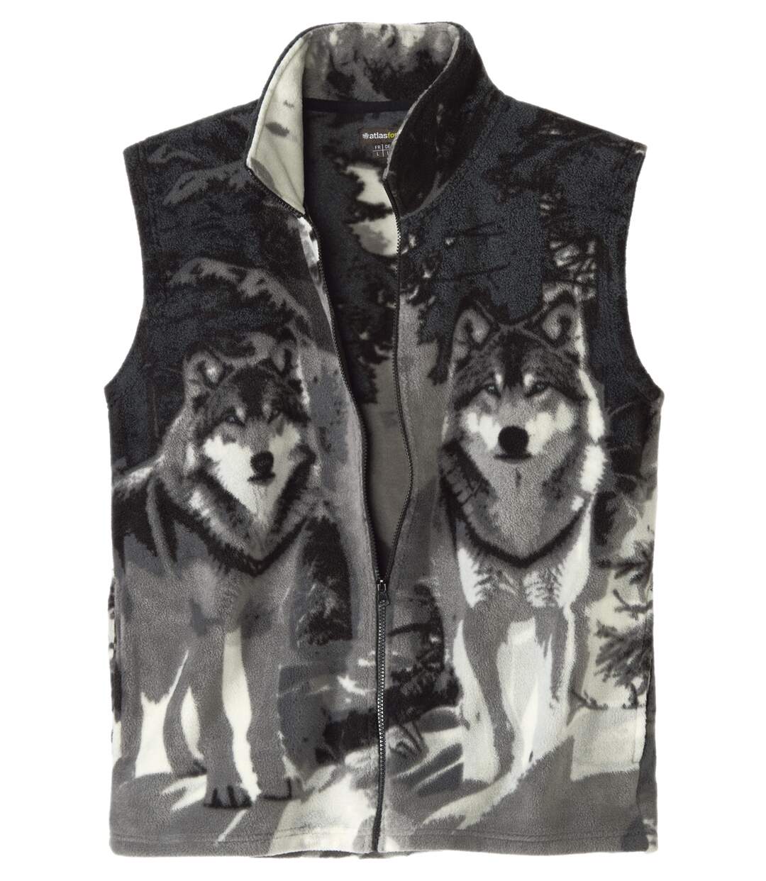 Le Gilet Polaire Sans Manches Motifs Loups-3