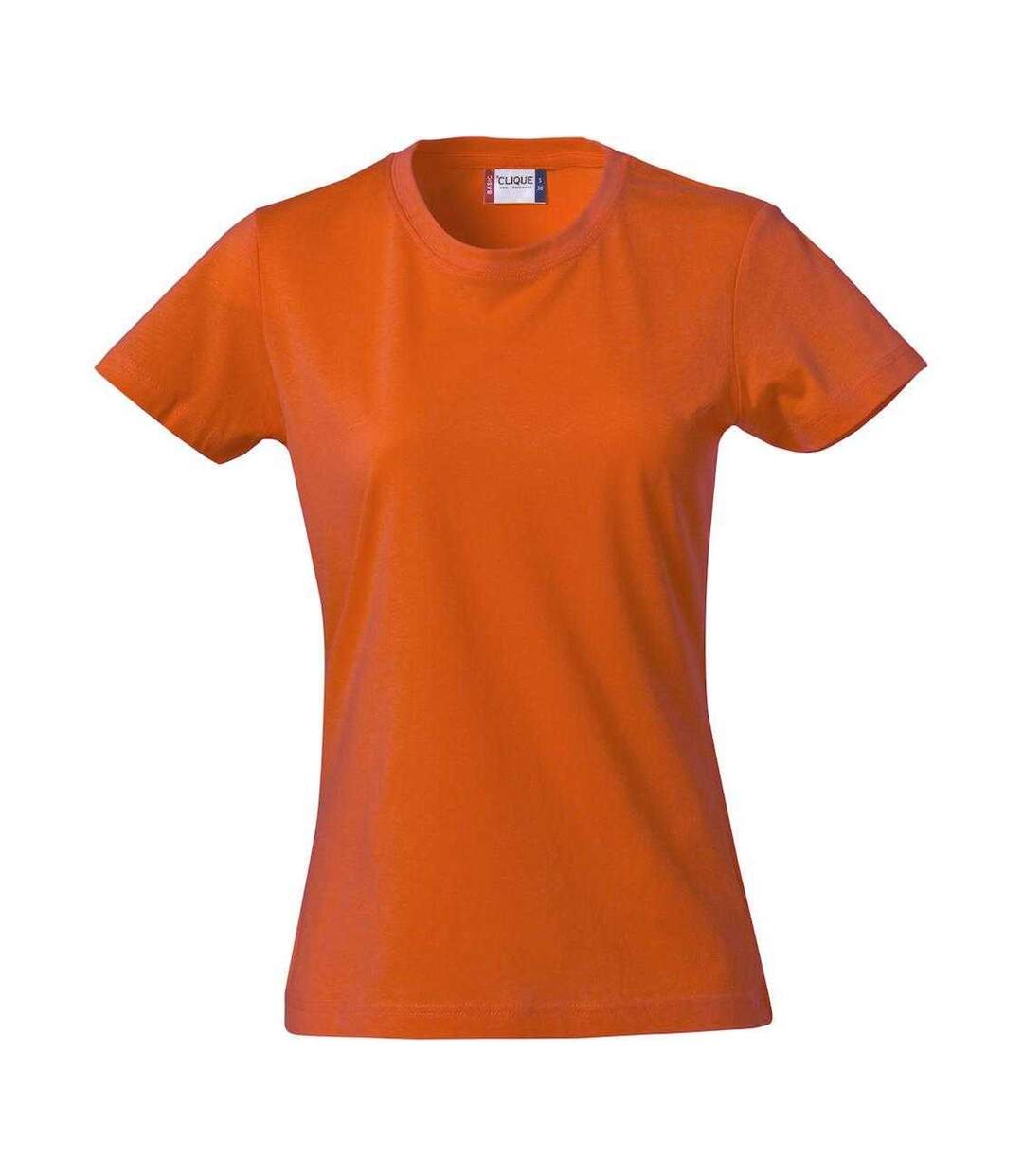 Womens/ladies Plain T-shirt Blood Orange Clique-1