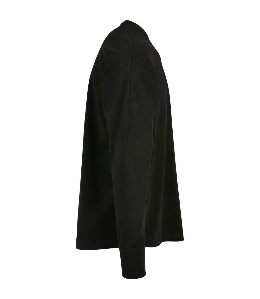 Mens Cut-on Oversized Long-sleeved T-shirt Black Build Your Brand-4