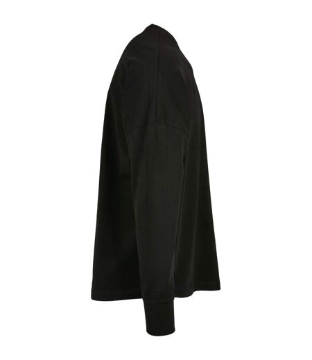 Mens Cut-on Oversized Long-sleeved T-shirt Black Build Your Brand