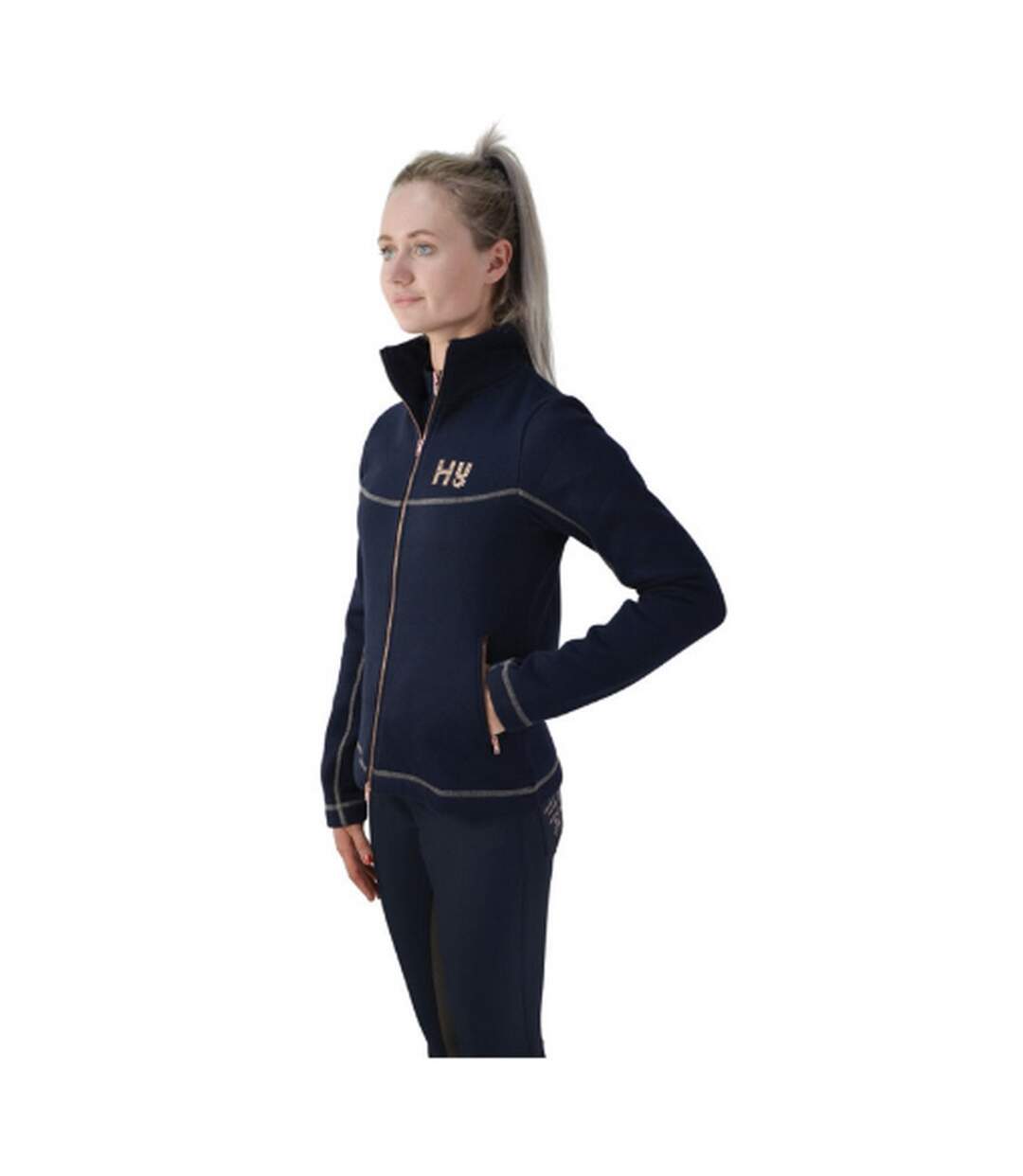 Womens/ladies Kensington Jacket Navy Taupe Rose Gold HyFASHION-4