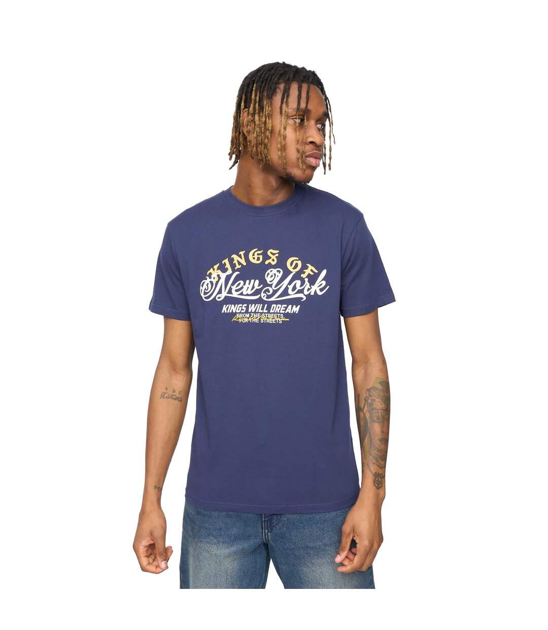 Mens Affiliated Logo T-shirt Navy Kings Will Dream-2
