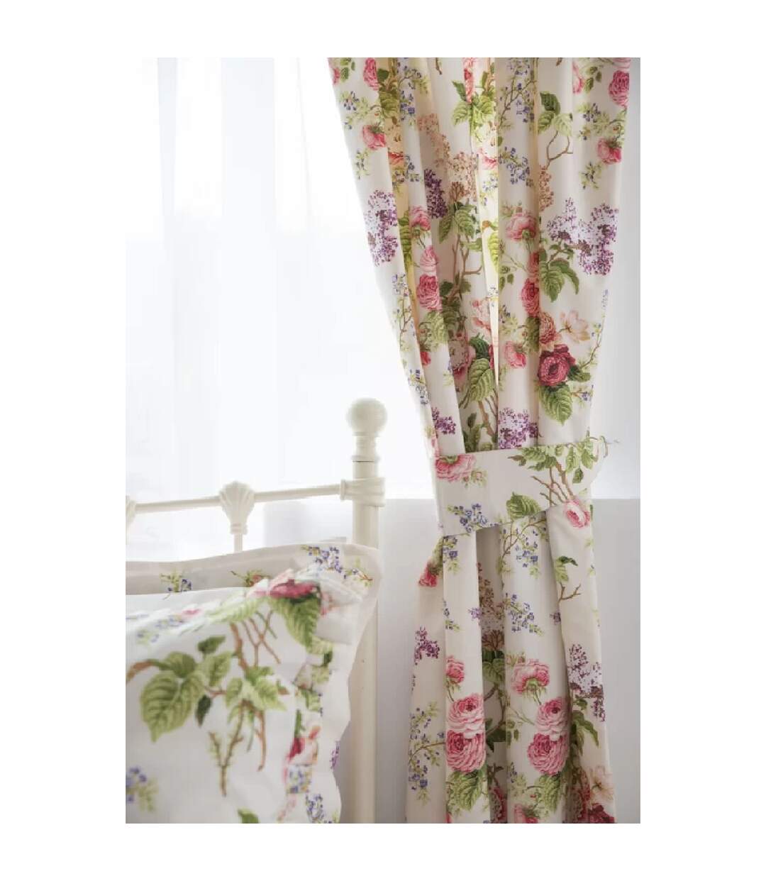 Delphine lined curtains with tie backs 66 x 54in multicoloured Belledorm-2