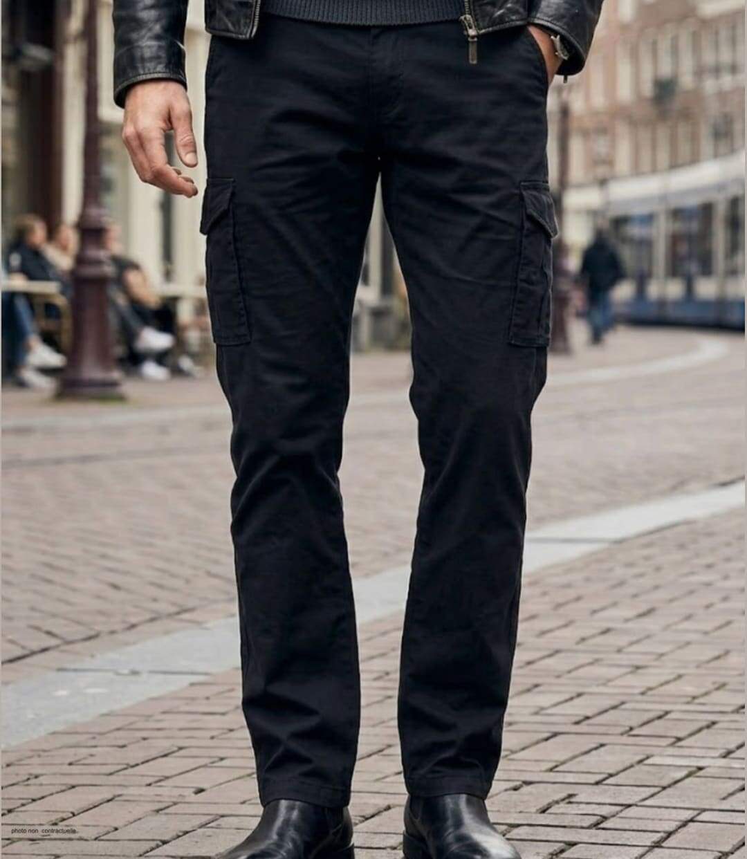 Challenger PANT2001C Pantalon cargo noir : le confort stretch utilitaire-1