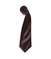 Premier Mens Plain Satin Tie (Narrow Blade) (Brown) (One Size) - UTRW1152