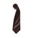 Premier Mens Plain Satin Tie (Narrow Blade) (Brown) (One Size)