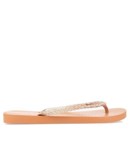 Womens/ladies exuberance chrome flip flops tan Ipanema