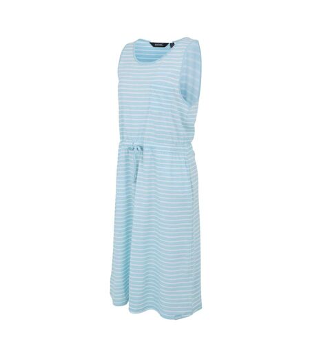 Womens/ladies ariena painterly stripe casual dress chambray blue/white Regatta