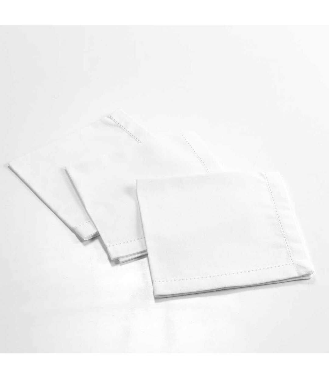 Lot de 3 Serviettes de Table Charline 40x40cm Blanc-2