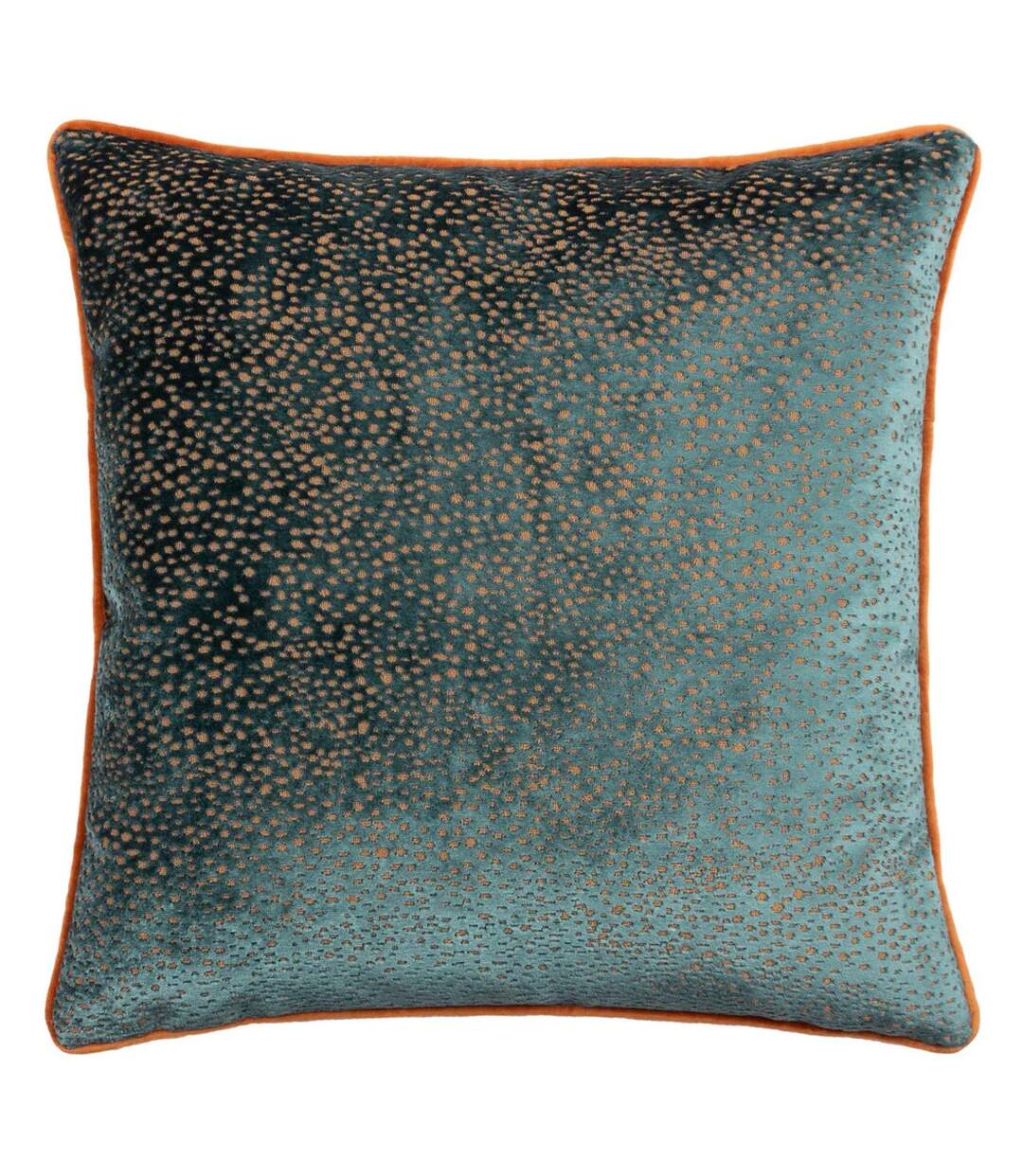 Estelle spotted cushion cover 45cm x 45cm teal/rust Paoletti