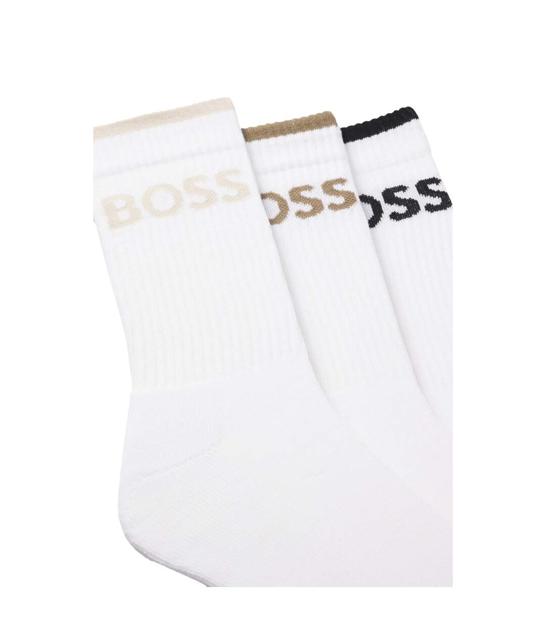Lot De 6  Chaussettes Motif/style Lettrage Homme Blanc Boss-2