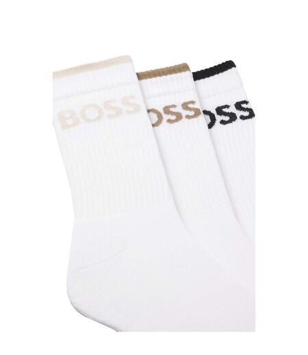 Lot De 6  Chaussettes Motif/style Lettrage Homme Blanc Boss