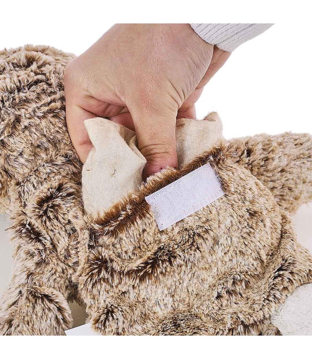 Bouillotte Peluche Ours Micro-Ondable 32cm Marron-4
