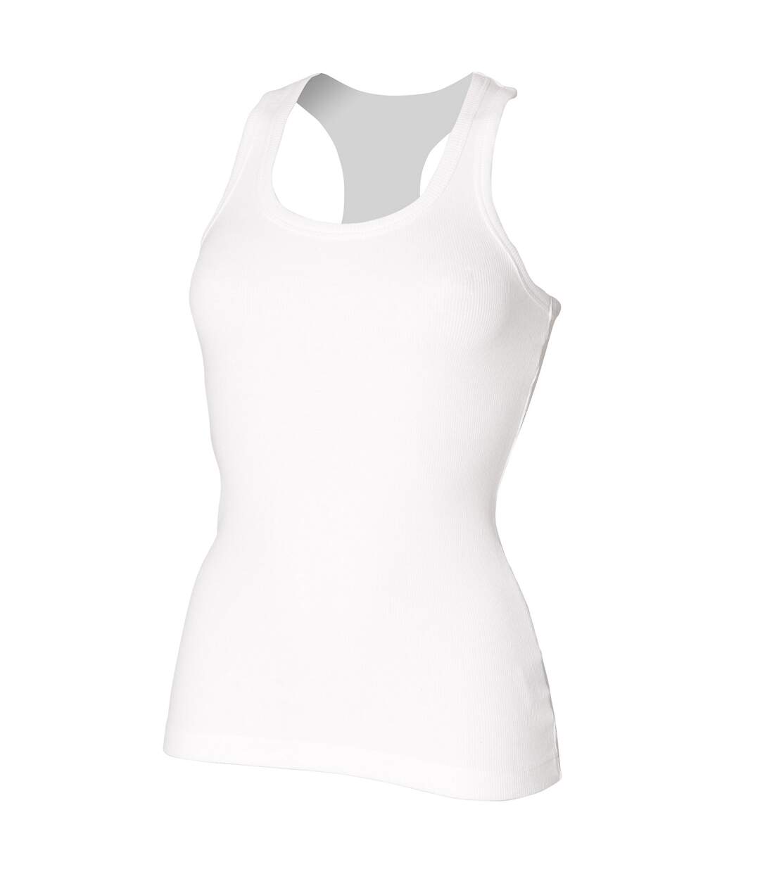 Débardeur long femme blanc Skinni Fit-1