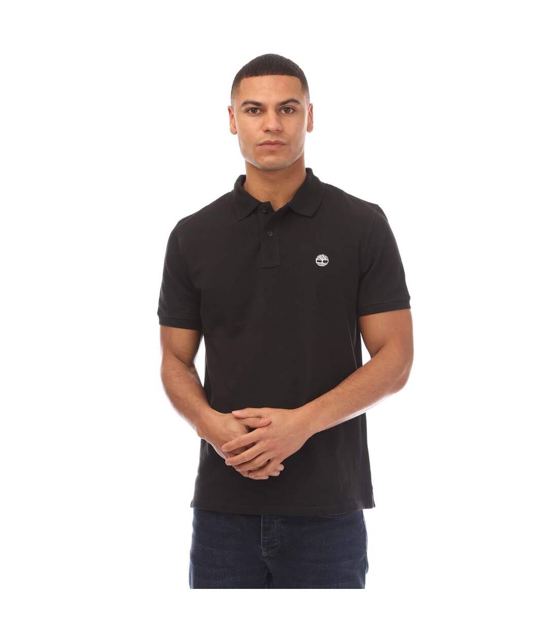 Mens Oyster River Logo Polo Shirt Black Timberland-2