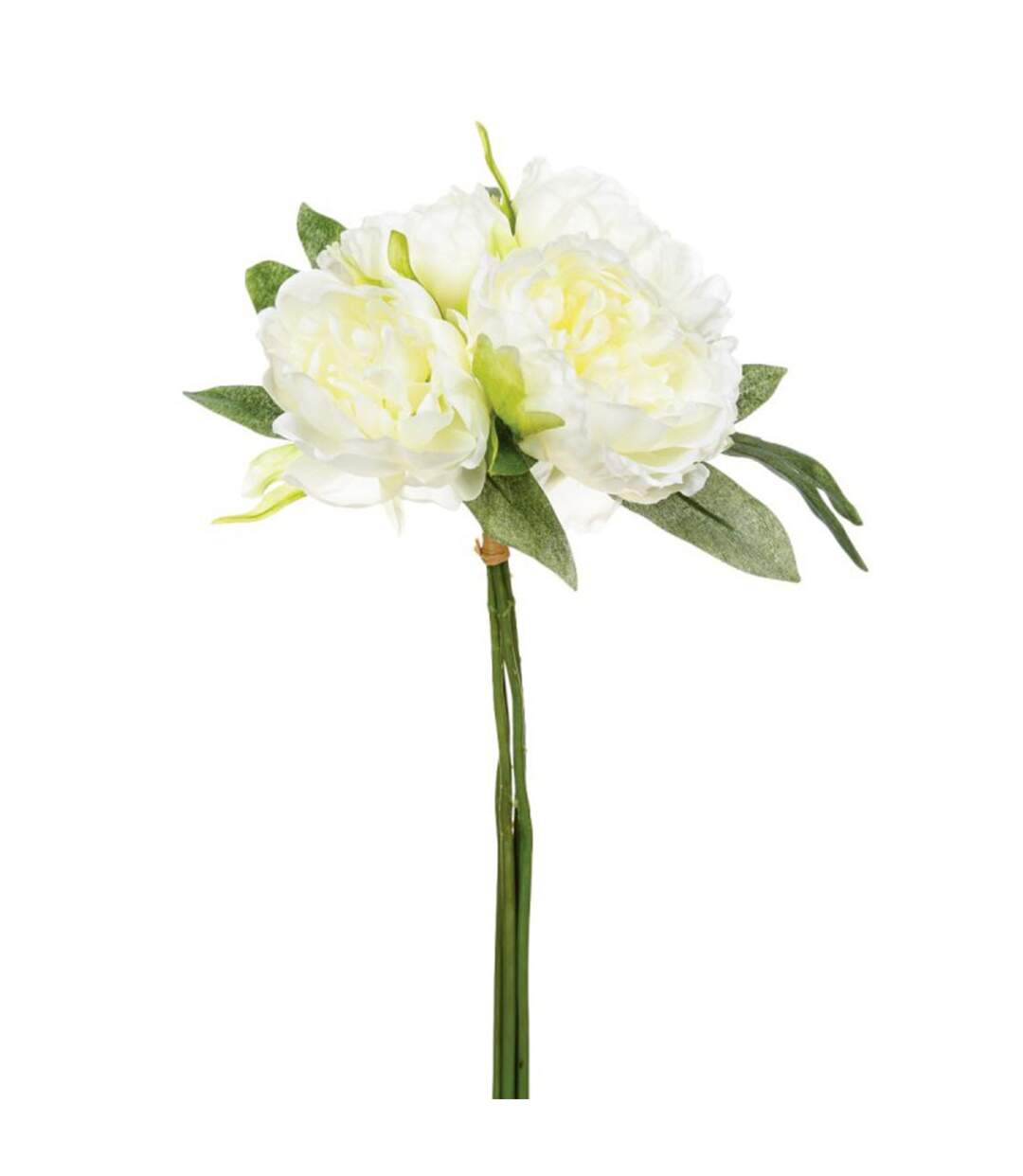 Bouquet de Fleurs 4 Pivoines 31cm Blanc-1