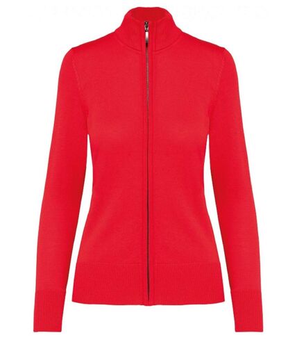 Gilet zippé cardigan K962 - femme - rouge