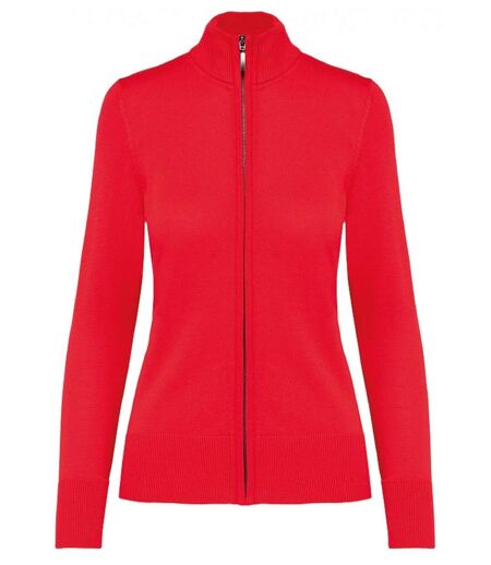Gilet zippé cardigan K962 - femme - rouge