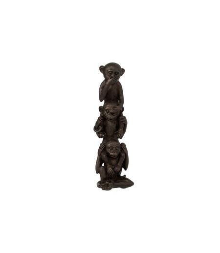 Statuette Déco Singe l'Un sur l'Autre 33cm Marron