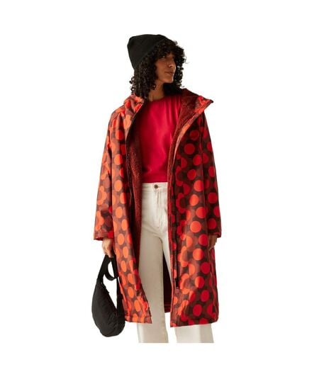 Peignoir À Langer Imperméable Motif/style Fleurs Orla Kiely Femme Rouge Rouge Brûlé Regatta