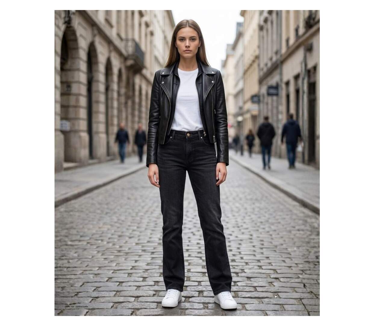 MAYFLOWER OUDA - Jean en tissu extensible pour femme : le confort absolu d'un denim stretch noir galbant-5