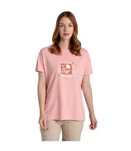 Womens/ladies Yago Deep Look Into Nature T-shirt Shell Pink Craghoppers