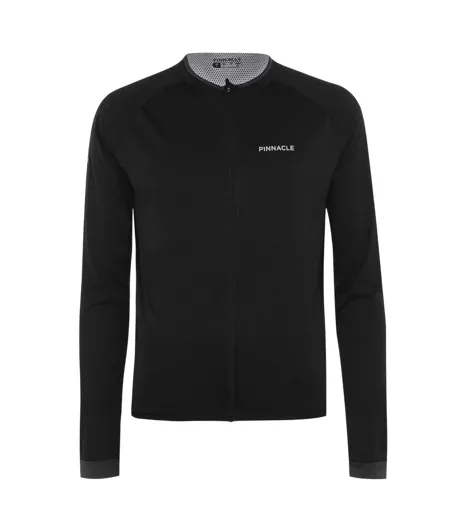 Mens Logo Long-sleeved Cycling Jersey Black Pinnacle