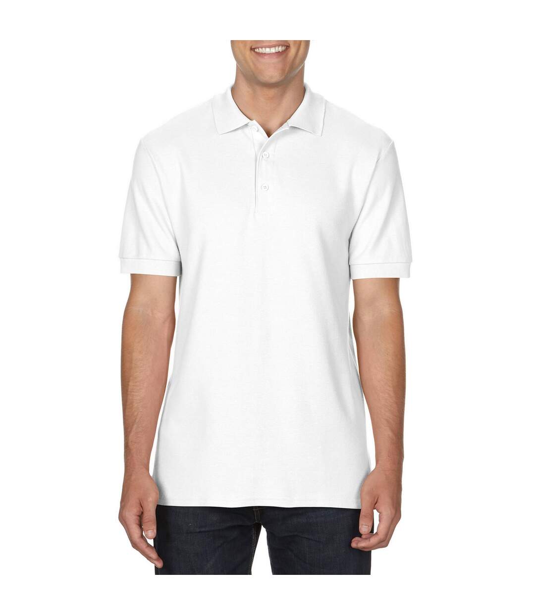 Polo hammer homme blanc Gildan-3