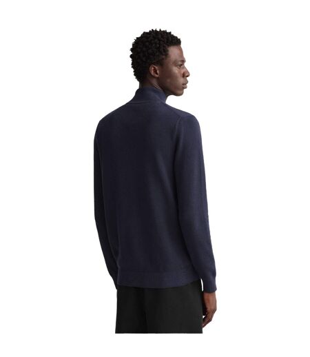 Mens Cotton Pique Zipped Cardigan Navy Gant