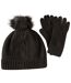Dare 2B Womens/Ladies Julien Macdonald Correlation Beanie & Gloves Set (Black) (One Size)