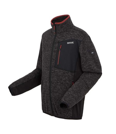 Mens Baslinn Marl Full Zip Fleece Jacket Black Black Marl Regatta