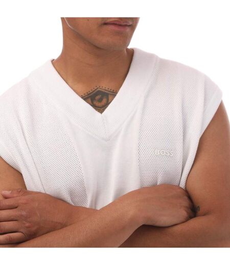 Sweat Sans Manches Vollino Homme Blanc Boss
