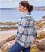 Women's Ecru Checked Flannel Shirt