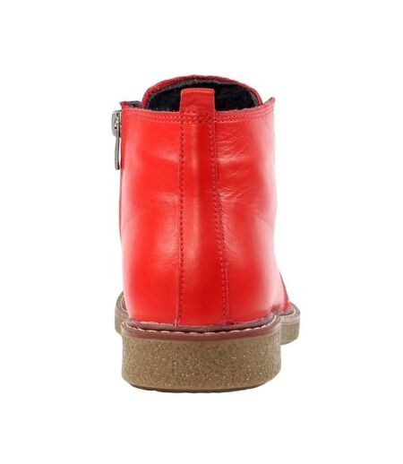 Bottines claire femme rouge Lunar