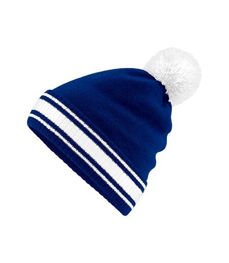 Bonnet stadium bleu roi vif / blanc Beechfield