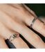 2 Pc Silver Plated Twisted Lucky Chunky Cross Braid Ring Set