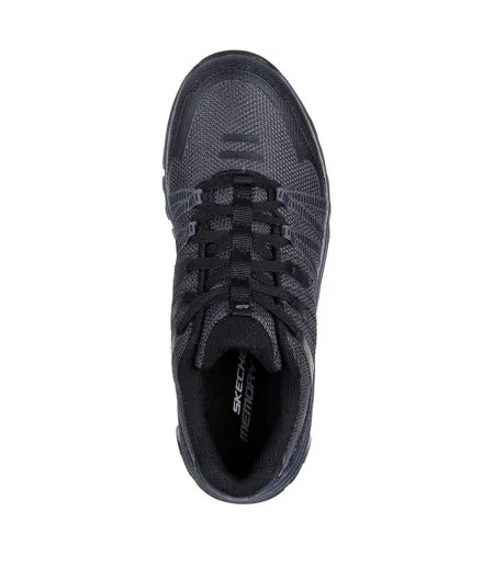 Womens/ladies Hotmelt Lace Up Trainers Charcoal Black Skechers