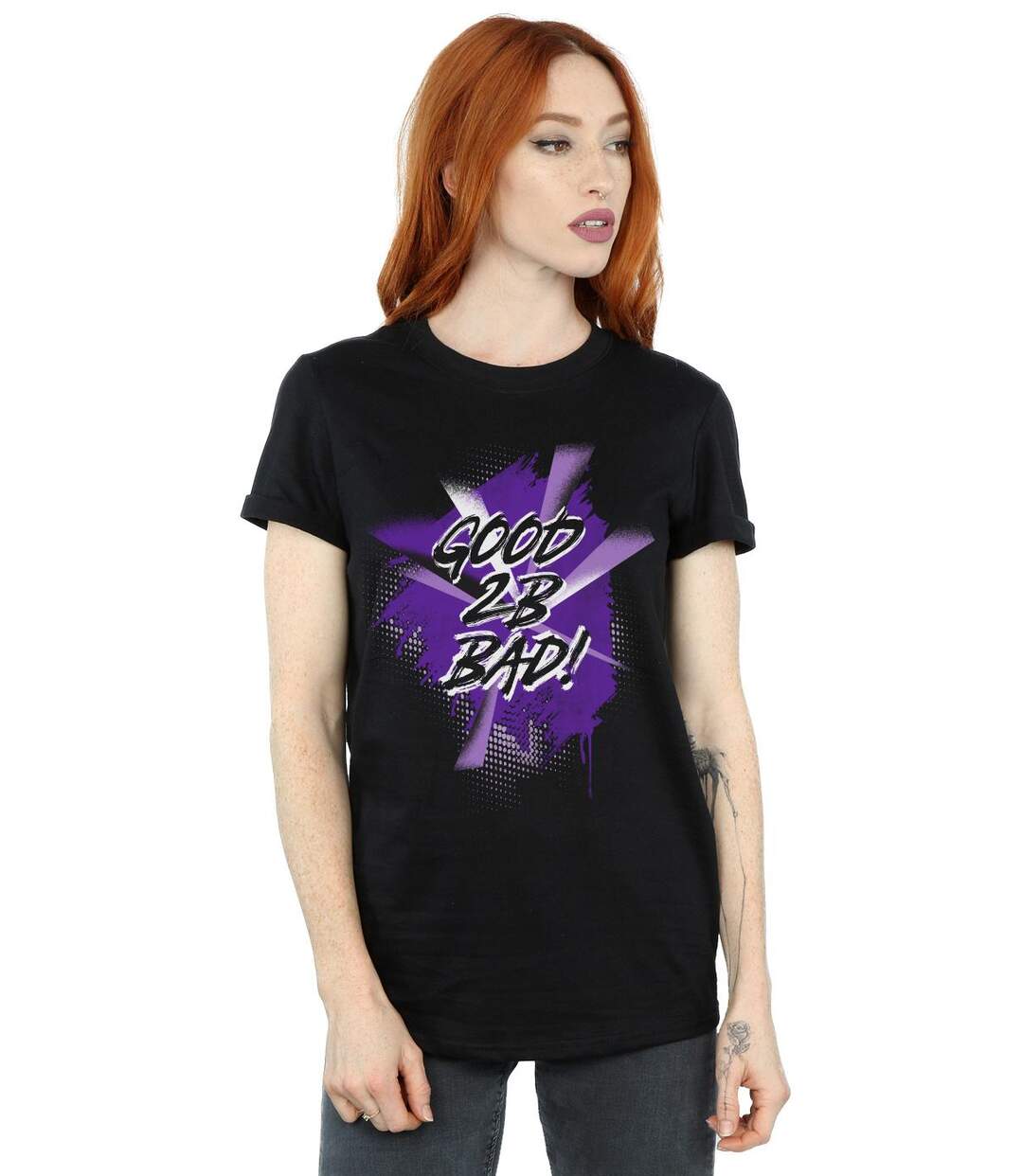 Disney Femme/Ladies The Descendants Good 2B Bad Cotton Boyfriend T-Shirt (Noir) - UTBI20101-2
