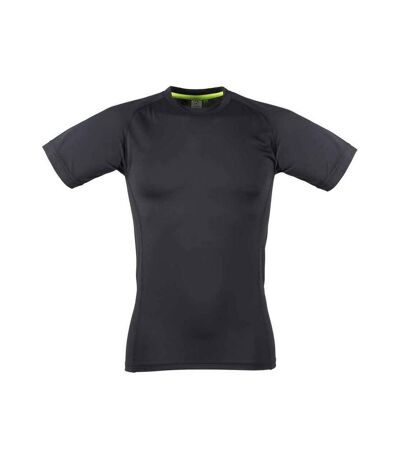 Mens Slim T-shirt Black Black Tombo
