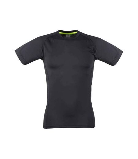 Mens Slim T-shirt Black Black Tombo