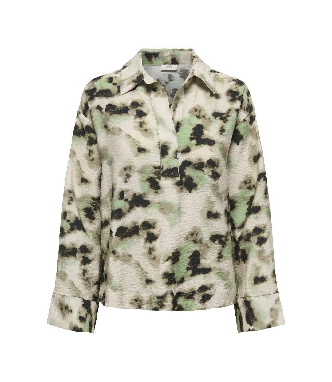 Blouse beige/vert/noir femme jdy millie-1