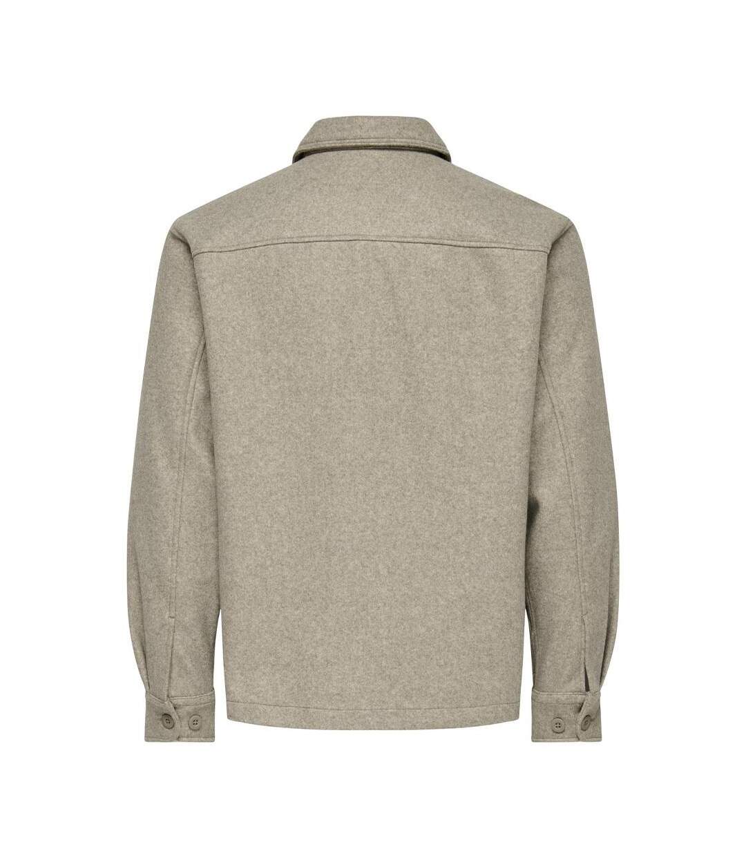 Chemise beige homme only & sons stavi ash-2
