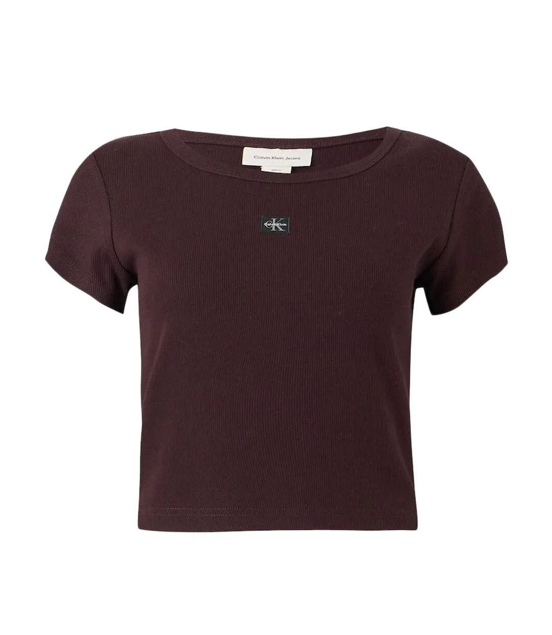 T-Shirt marron femme calvin klein label 2x2-2