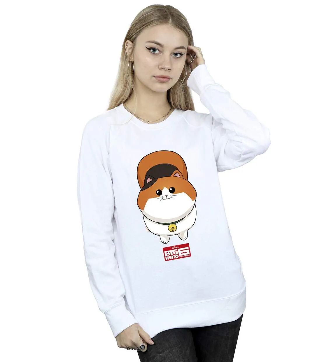 Disney - Sweat BIG HERO BAYMAX KITTEN FACE - Femme (Blanc) - UTBI11738-2