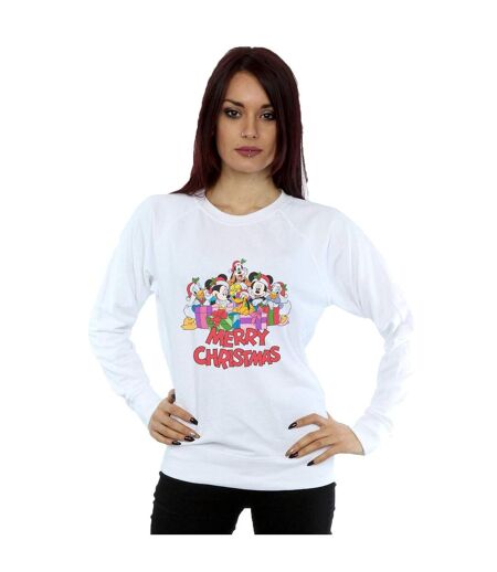 Disney Sweat-shirt de Noël Mickey Mouse And Friends - Femmes/Ladies (Blanc) - UTBI28042