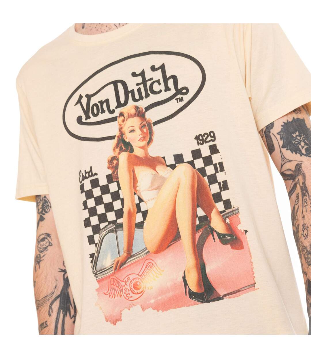 T-shirt homme regular col rond imprimé devant Charm Vondutch-2