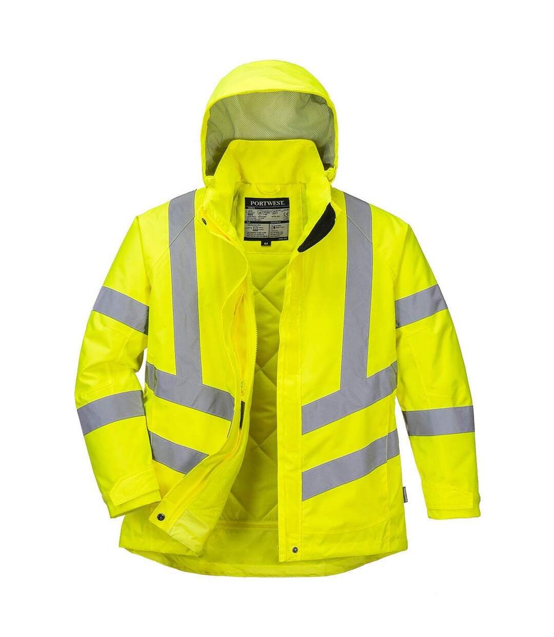 Womens/ladies hi-vis winter jacket yellow Portwest-1